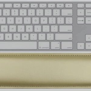 Keyboard Wrist Rest Pad,Soft PU Leather Wrist Support with Interior Soft Cushion Foam for Office/Computer/Laptops/Keyboard,Easy Typing & Pain Relief,16.5" Gold