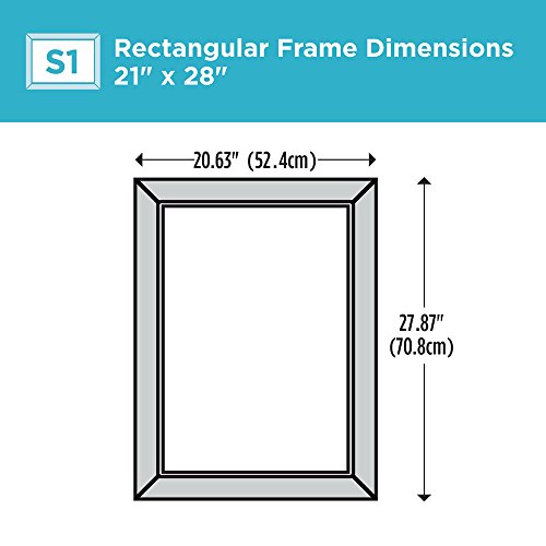 Delta Wall Mount 21 in. x 28 in. Small (S1) Rectangular Framed Float Mounting Bathroom Mirror in Matte White with Standard Glass