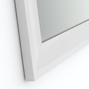 Delta Wall Mount 21 in. x 28 in. Small (S1) Rectangular Framed Float Mounting Bathroom Mirror in Matte White with Standard Glass