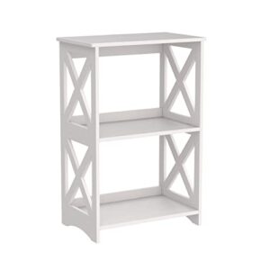 riipoo end bedside table 3 tier, white, bathroom nightstand shelf for small spaces, living room, office, dorms
