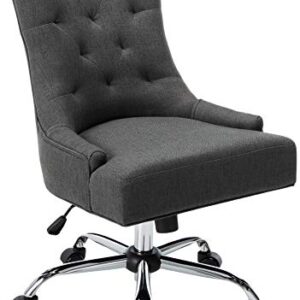 Christopher Knight Home Bagnold Desk Chair, Dark Gray + Chrome, 27.5D x 26W x 36H in