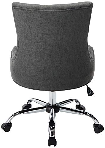 Christopher Knight Home Bagnold Desk Chair, Dark Gray + Chrome, 27.5D x 26W x 36H in