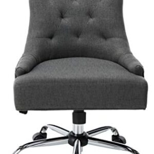 Christopher Knight Home Bagnold Desk Chair, Dark Gray + Chrome, 27.5D x 26W x 36H in