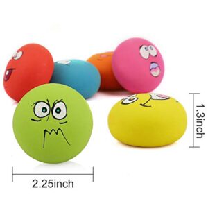 HDSX Smile Face Dog Squeaky Toys Soft Latex Squeak Balls for Puppy Small Pet Dogs 6 Pcs/Set