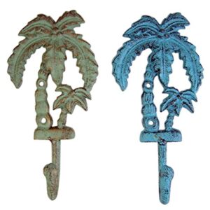 k-musculo palm tree cast iron wall hooks 8 inch (set of 2)