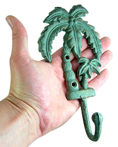 K-Musculo Palm Tree Cast Iron Wall Hooks 8 Inch (Set of 2)