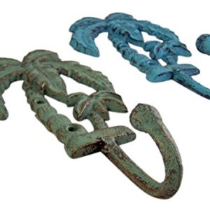 K-Musculo Palm Tree Cast Iron Wall Hooks 8 Inch (Set of 2)