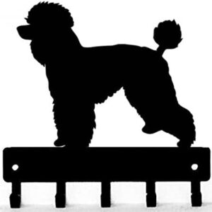 The Metal Peddler Poodle (Natural Cut) Dog - Key Holder for Wall - Small 6 inch Wide - Made in USA; Home Storage and Décor