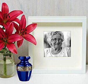 Trupoint Memorials Cremation Urns for Human Ashes - Decorative Urns, Urns for Human Ashes Female & Male, Urns for Ashes Adult Female, Funeral Urns - Blue, 4 Small Keepsakes