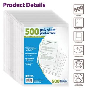 Better Office Products Sheet Protectors, 500 Count