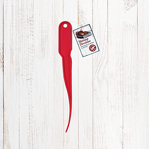 Maine Man Shrimp Peeler Deveiner Cleaner Tool, 8-Inches, Red