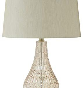 Signature Design by Ashley Latoya Contemporary 25" Curved Glass Table Lamp, Champagne