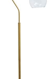 Signature Design by Ashley Marilee Modern 61.38" Floor Lamp with Glass Shade and Angular Arm, Antique Brass