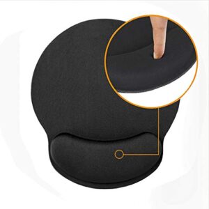 HONESTY Smooth Microfiber Memory Foam Mouse Wrist Pad, Ergonomic Resting Mouse Pad and Wrist Support, Comfortable Typing and Pain Relief, Suitable for Computer Games Office and Study, Black (1 Pack)