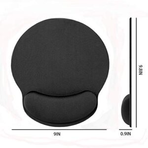 HONESTY Smooth Microfiber Memory Foam Mouse Wrist Pad, Ergonomic Resting Mouse Pad and Wrist Support, Comfortable Typing and Pain Relief, Suitable for Computer Games Office and Study, Black (1 Pack)