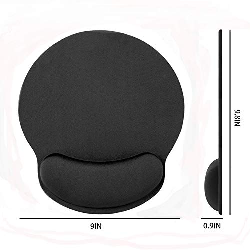 HONESTY Smooth Microfiber Memory Foam Mouse Wrist Pad, Ergonomic Resting Mouse Pad and Wrist Support, Comfortable Typing and Pain Relief, Suitable for Computer Games Office and Study, Black (1 Pack)