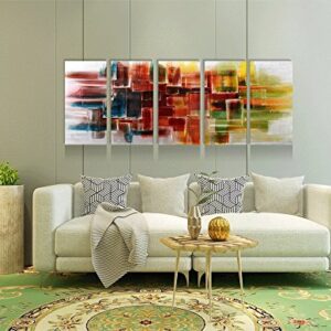 Yihui Arts Abstract Metal Wall Arts Hand Crafted Aluminum Artwork Large Modern Wall Accent for Living Room Bedroom Kitchen Decor