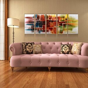 Yihui Arts Abstract Metal Wall Arts Hand Crafted Aluminum Artwork Large Modern Wall Accent for Living Room Bedroom Kitchen Decor