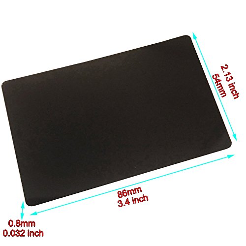 Ebamaz Metal Business Cards Anodized Aluminum Plaque Plate 86X54X0.8mm (Black, Blank,10PCS)