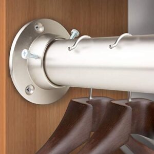 Rod Desyne C-1945-DP150-485 1.5" Premium Heavy Duty Adjustable Closet Rod with Socket Set, 48 x 84", Satin Nickel