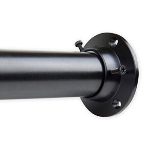 rod desyne 1.5" premium heavy duty adjustable closet rod with socket set, 48 x 84, black