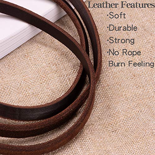 HiCaptain Thin Leather Pet Leash, Durable Dog Leashes Suit for Small Dog Up to 15 lb 00(1/5 inch Wide, 6 Ft) Brown