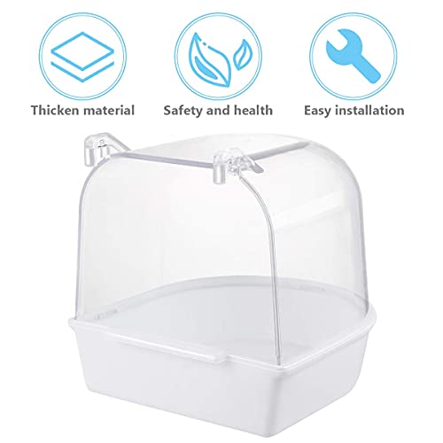 UEETEK Caged Bird Bath - Bird Cage Parrot Supplies Bathing Tub for Small Brids Canary Budgies Parrot (Random Color)