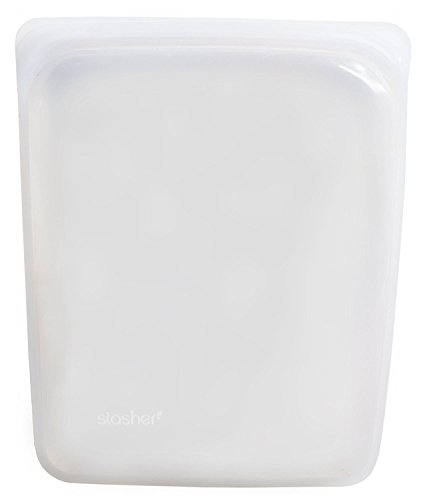 Stasher Re-Usable Food-Grade Platinum Silicone 64oz Bag for Eating from/Cooking, Freezing and Storing in/Sous Vide/Organising/Travelling, 26.05 cm x 20.95 cm, Clear