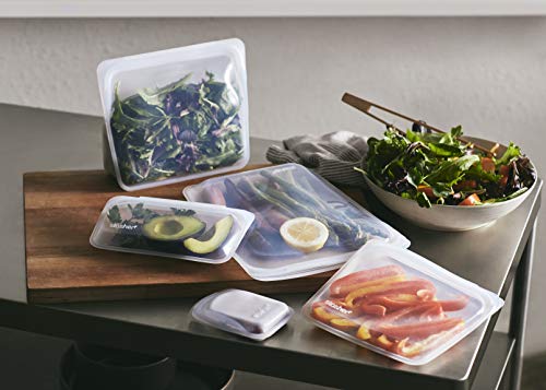 Stasher Re-Usable Food-Grade Platinum Silicone 64oz Bag for Eating from/Cooking, Freezing and Storing in/Sous Vide/Organising/Travelling, 26.05 cm x 20.95 cm, Clear