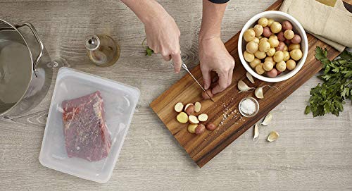 Stasher Re-Usable Food-Grade Platinum Silicone 64oz Bag for Eating from/Cooking, Freezing and Storing in/Sous Vide/Organising/Travelling, 26.05 cm x 20.95 cm, Clear