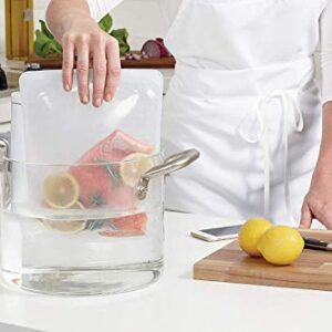 Stasher Re-Usable Food-Grade Platinum Silicone 64oz Bag for Eating from/Cooking, Freezing and Storing in/Sous Vide/Organising/Travelling, 26.05 cm x 20.95 cm, Clear