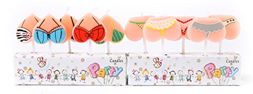 Funny Bikini Birthday Candle, Bachelor Party Cake Candles Cake Topper Decor, 10-Pack 2.5 inch Celebration Party Candle