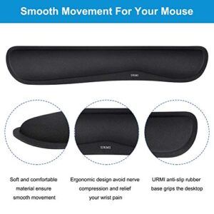 URMI Keyboard Wrist Rest Pad Upgraded Superfine Fiber Mouse Wrist Rest Support Pad Set Ergonomic Gel Memory Foam for Mac Computer Laptop Working Gaming Office, Easy Typing, Wrist Pain Relief