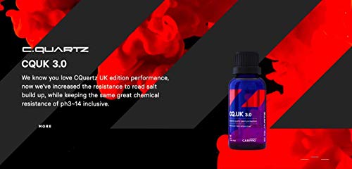 CARPRO CQUARTZ UK 3.0_30ml Kit w/Reload - Ceramic Coating Finish, Quartz Based Nanotechnology, Bonds to Paint, Glass, Metal and Plastic