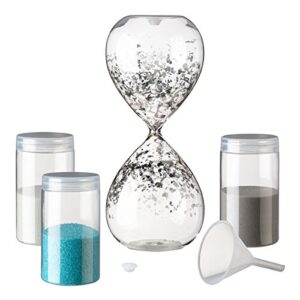 lillian rose unity sand hour glass, 8" x 3.25", clear