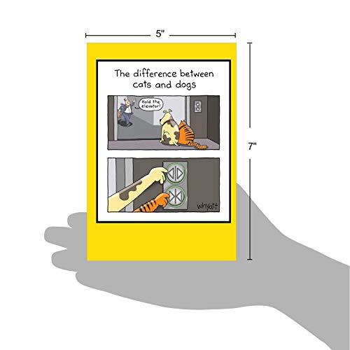 NobleWorks - 1 Funny Card for Happy Birthdays - Hilarious Cartoon Notecard with Envelope, Bday Celebration (Buyer Discretion Advised) - Hold the Elevator C4856BDG