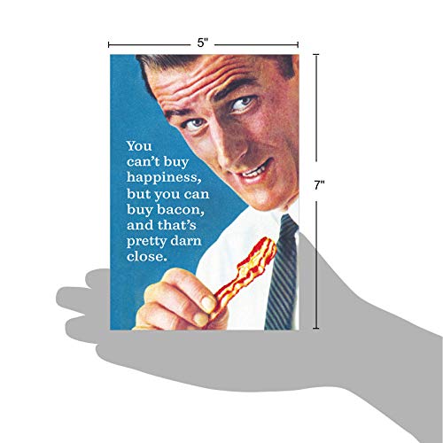 NobleWorks - 1 Funny Vintage Birthday Card - Hilarious Retro Greeting, Grown-Up Humor for Happy Birthdays - Buy Bacon C3993BDG