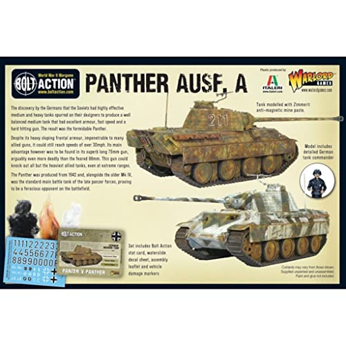 Bolt Action Panther AUSF A Medium Tank 1:56 WWII Military Wargaming Plastic Model Kit