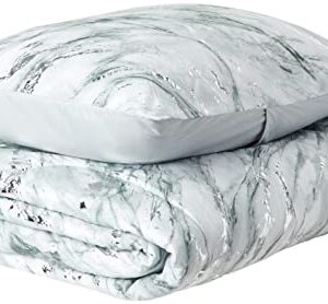 Pop Shop Marble 2 Piece Comforter Set, Twin, Silver