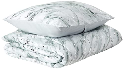 Pop Shop Marble 2 Piece Comforter Set, Twin, Silver