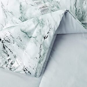 Pop Shop Marble 2 Piece Comforter Set, Twin, Silver