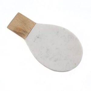 Thirstystone White Marble and Acacia Wood Large Spoon Rest 10" x 8"