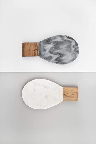 Thirstystone White Marble and Acacia Wood Large Spoon Rest 10" x 8"