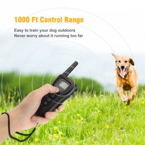 Bousnic Dog Training Collar 2 Dogs Upgraded 1000ft Remote Rechargeable Waterproof Electric Shock Collar with Beep Vibration Shock for Small Medium Large Dogs (15lbs - 120lbs)