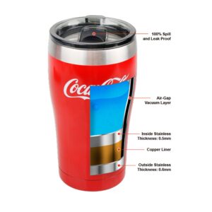 Coca-Cola Stainless Steel Tumbler, Red, 12 Ounces, 84-843