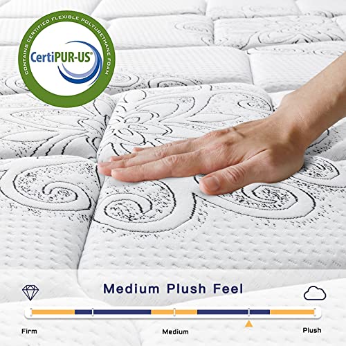Vesgantti 10 Inch Multilayer Hybrid Twin Mattress - Multiple Sizes & Styles Available, Ergonomic Design with Memory Foam and Pocket Spring/Medium Plush Feel