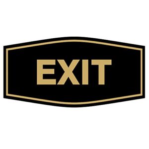fancy exit sign (black/gold) - medium
