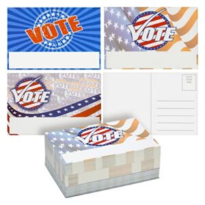120 pack vote postcards for election day, patriotic designs for voting campaign, 4x6