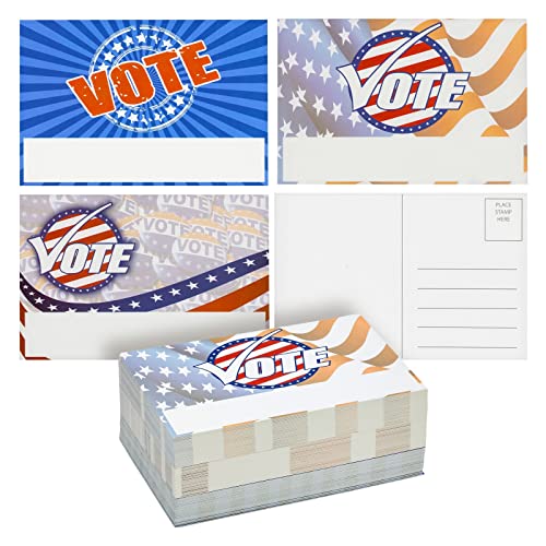 120 Pack Vote Postcards for Election Day, Patriotic Designs for Voting Campaign, 4x6