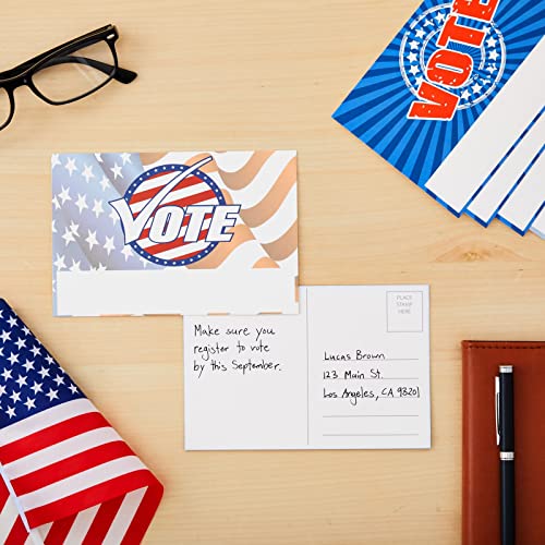 120 Pack Vote Postcards for Election Day, Patriotic Designs for Voting Campaign, 4x6